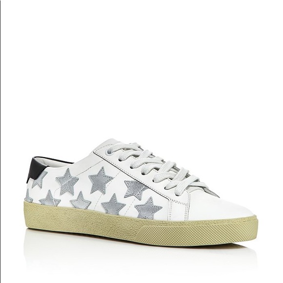 SAINT LAURENT SILVER STAR SNEAKERS - Picture 7 of 7